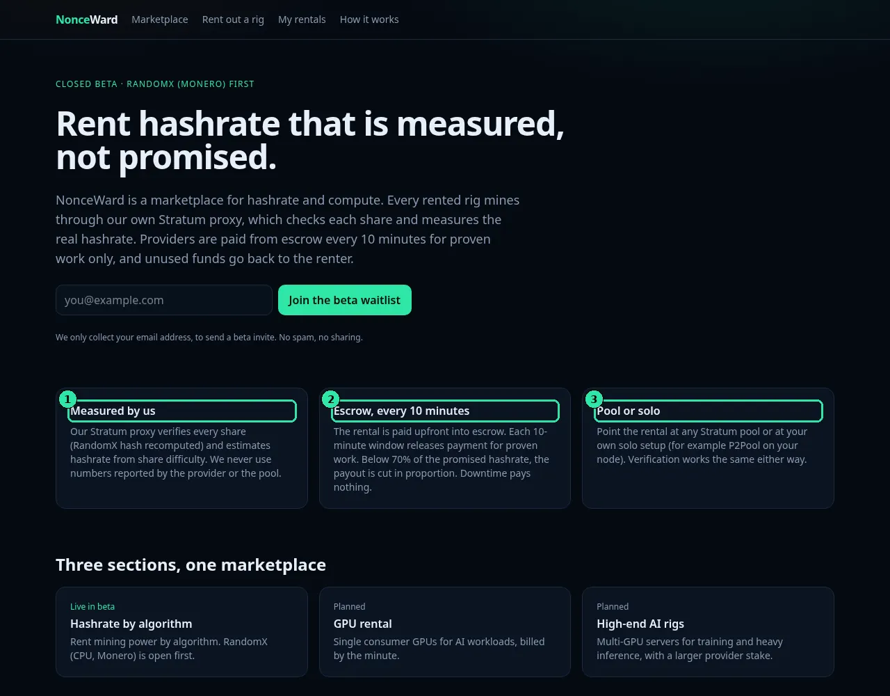 NonceWard home page